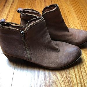 Lucky brand brown leather booties size 8.5